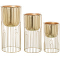 Set di vasi da fiori Alexandra House Living Oro Metallo 3 Pezzi