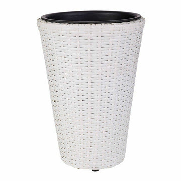 Vaso Alexandra House Living Bianco Ferro Rattan Plastica 28 x 40 x 28 cm