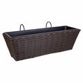 Vaso per ringhiera Alexandra House Living Marrone Ferro Rattan Plastica 20 x 19 x 61 cm