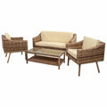 Set Tavolo con 2 Sedie Alexandra House Living Marrone Naturale 4 Pezzi