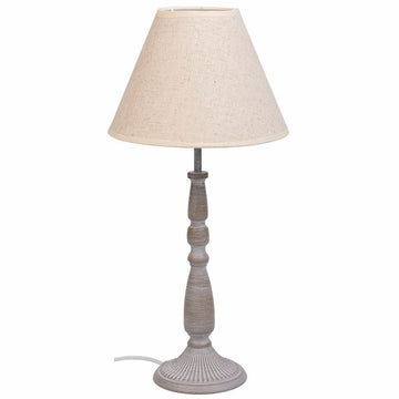 Lampada da tavolo Alexandra House Living Bianco Grigio Metallo Stoffa 220-240 V 23 x 49 x 23 cm