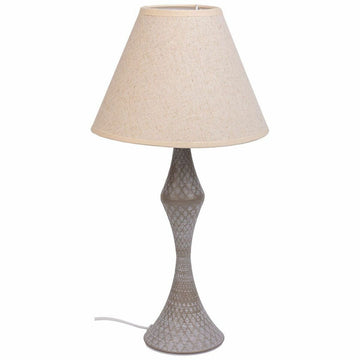 Lampada da tavolo Alexandra House Living Bianco Grigio Metallo Stoffa 220-240 V 23 x 46 x 23 cm