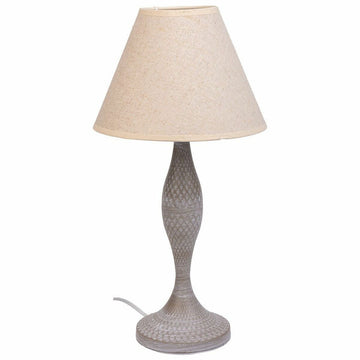 Lampada da tavolo Alexandra House Living Bianco Grigio Metallo Stoffa 220-240 V 23 x 46 x 23 cm