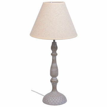 Lampada da tavolo Alexandra House Living Bianco Grigio Metallo Stoffa 220-240 V 23 x 51 x 23 cm