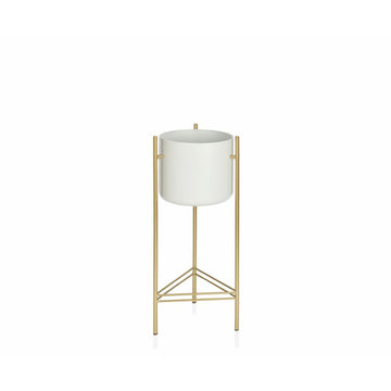 Vaso con supporto Alexandra House Living Bianco Dorato Metallo 27 x 65 x 27 cm