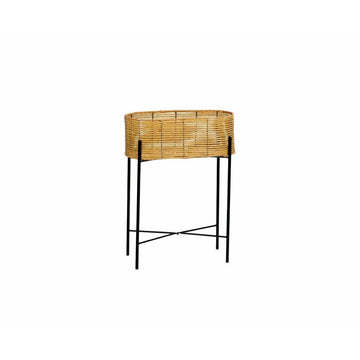 Vaso con supporto Alexandra House Living Nero Naturale Metallo rattan sintetico 20 x 66 x 49 cm