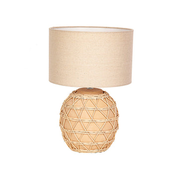 Lampada da tavolo Romimex Naturale Lino Rattan 220-240 V 27 x 41 x 27 cm E27