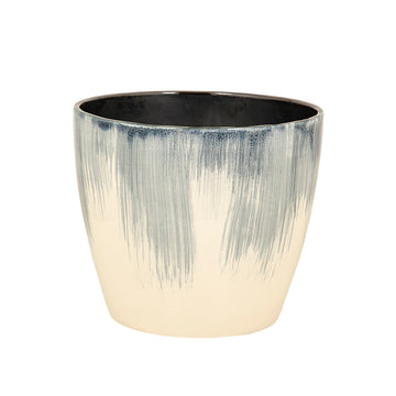 Vaso Romimex Azzurro Bianco Ceramica 27 x 23 x 27 cm