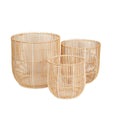 Set di vasi da fiori Romimex Naturale Rattan (3 Pezzi)