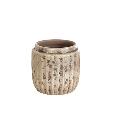 Vaso Romimex Beige Ceramica Rustico 16 x 16 x 16 cm