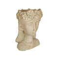 Vaso Romimex Grigio Resina Fiori Busto 28 x 43 x 24 cm