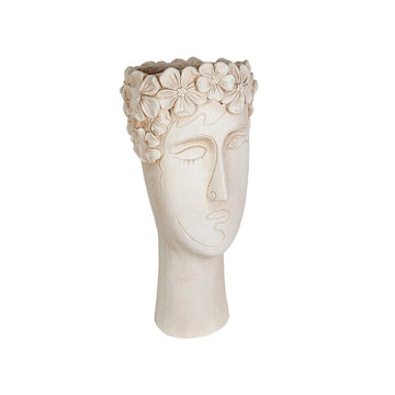 Vaso Romimex Grigio Resina Fiori Busto 22 x 49 x 21 cm