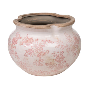 Vaso Romimex Beige Rosa Porcellana 23 x 16 x 23 cm