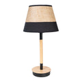 Lampada da tavolo Romimex Nero Beige Legno vimini 23 x 44 x 23 cm