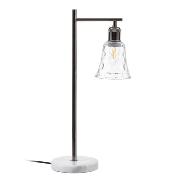 Lampada da tavolo Bianco Grigio Argentato Metallo Cristallo Marmo Ferro 220 V 20 x 16 x 54 cm