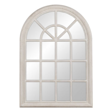 Specchio da parete Bianco Cristallo Legno di paulownia Finestra 73,7 x 3,6 x 104 cm