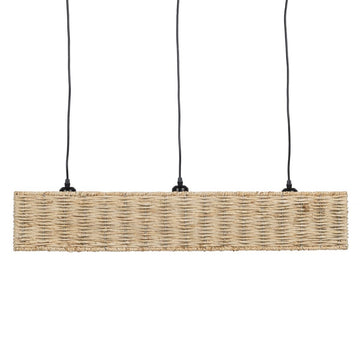 Lampadario Nero Naturale Ferro 220-240 V 88 x 17,5 x 65 cm