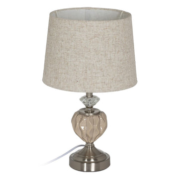 Lampada da tavolo Beige Argentato Metallo Cristallo 10 W 220 V 27 x 27 x 44 cm