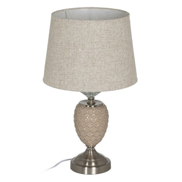 Lampada da tavolo Beige Argentato Metallo Cristallo 10 W 220 V 31,5 x 31,5 x 53 cm