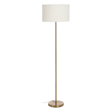 Lampada da Terra Bianco Dorato Metallo Tessuto 60 W 220-240 V 40 x 40 x 146 cm