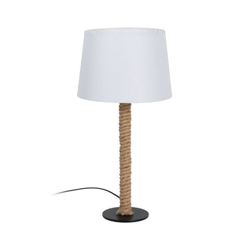 Lampada da tavolo Bianco Nero Beige Ferro Tessuto 40 W 30 x 30 x 60 cm