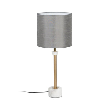 Lampada da tavolo Bianco Grigio Dorato Marmo Ferro 40 W 25 x 25 x 61 cm