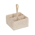 Cestello per posate Bianco Bambù Rattan 19 x 19 x 27 cm