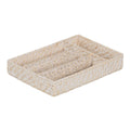 Cestello per posate Bianco Bambù Rattan 34 x 24 x 6 cm