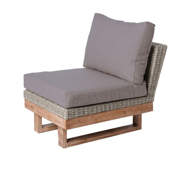 Divano da Giardino Patsy Componibile Grigio Legno Rattan 66 x 89 x 64,5 cm