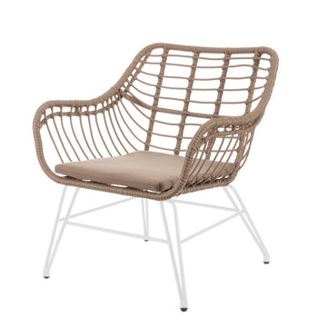 Sedia da giardino Ariki 65 x 62 x 76 cm rattan sintetico Acciaio Bianco