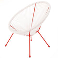 Poltrona da giardino Acapulco 73 x 80 x 85 cm Rosso Bianco Rattan