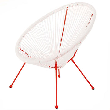 Poltrona da giardino Acapulco 73 x 80 x 85 cm Rosso Bianco Rattan