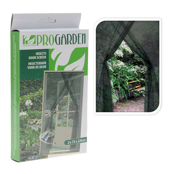 Tenda Zanzariera Progarden Porte 2 Pezzi Fibra di Vetro Nero (2 x 75 x 220 cm)