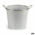 Vaso Con manici Argentato Metallo Bianco (23 x 19,5 x 30,5 cm) (24 Unità)