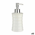 Dispenser di Sapone Onde Ceramica Metallo Bianco (260 ml) (12 Unità)