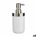 Dispenser di Sapone Argentato Bianco Plastica 350 ml (6 Unità)