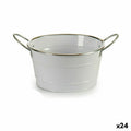 Vaso Secchio Bianco Argentato Zinco 27,5 x 10,5 x 20 cm (24 Unità)