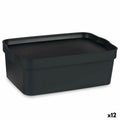 Scatola portaoggetti con coperchio Antracite Plastica 6 L 21 x 11 x 32 cm (12 Unità)