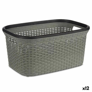 Cesto per i Panni Grigio Plastica 36 L 36 x 25,5 x 53 cm (12 Unità)