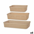 Set di vassoi organizzatori Beige Plastica Rettangolare 6 Unità