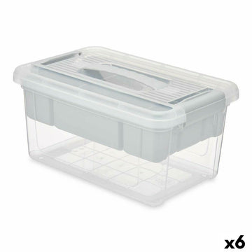 Scatola Multiuso Grigio Trasparente Plastica 5 L 29,5 x 14,5 x 19,2 cm (6 Unità)