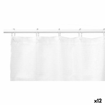 Tenda da Doccia Punti Bianco Poliestere 180 x 180 cm (12 Unità)