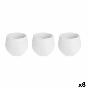 Set di Vasi 6,2 x 6,2 x 6,6 cm Bianco Plastica (8 Unità)