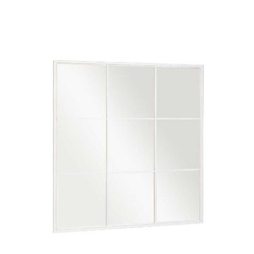 Specchio da parete Bianco Metallo Cristallo Finestra 90 x 90 x 2 cm