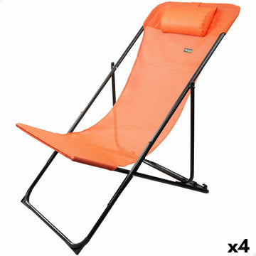 Lettino reclinabile Aktive Arancio 53 x 87 x 78 cm (4 Unità)